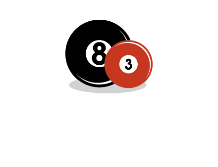 two snooker balls games logo