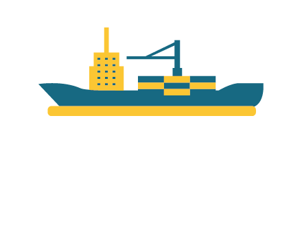 crane and deckhouse on consignment shipping logo icon