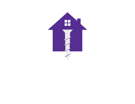 screw and house construction logo