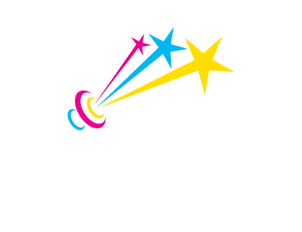 satellite colorful shooting stars printing logo