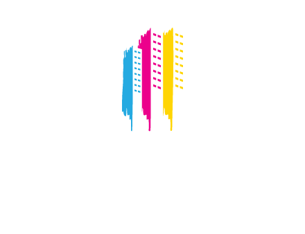 painted colorful buildings logo