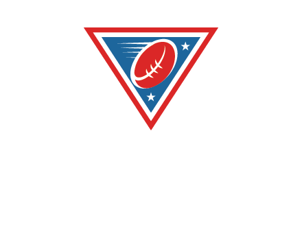 star and football in triangle sports logo