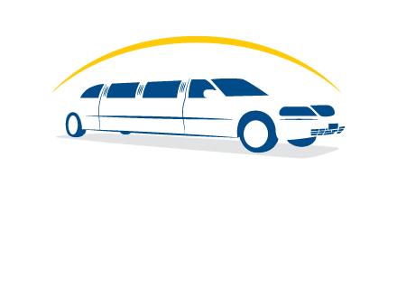 crescent and outline limousine car logo