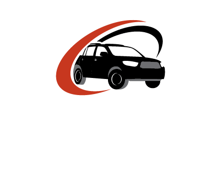 swoosh around SUV truck logo