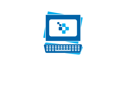 pixel in monitor and keyboard IT logo