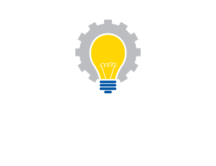 gear and bulb engineering icon