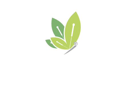 leaf wings butterfly logo