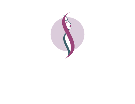 profile woman with hair beauty logo