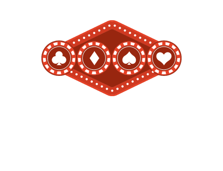 club diamond spade heart in gambling chips logo