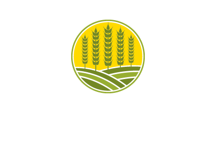 upright wheat stalks farm logo