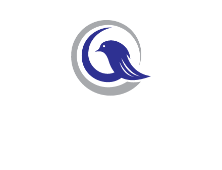 bird in circle with feather animal logo