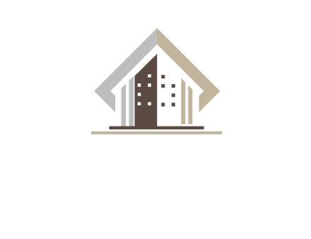 square around abstract house logo