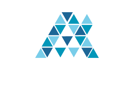 mosaic tiles in triangle structure construction logo