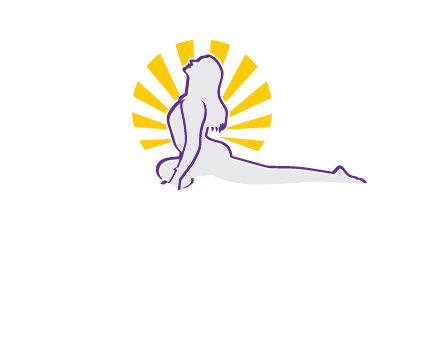 woman stretch on floor fitness logo