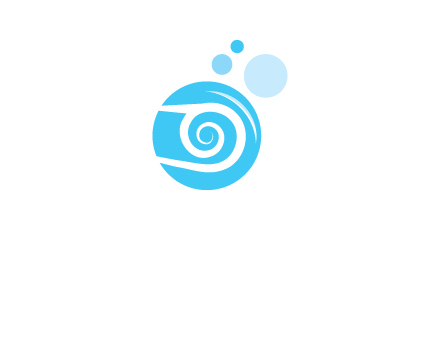 spiral in circle with bubbles cleaning logo