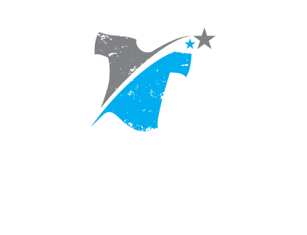 stars splitting a shirt in half logo