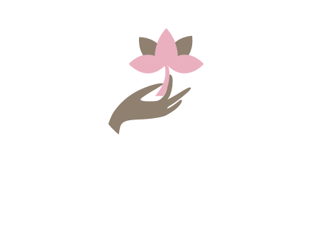 hand holding a water lily logo