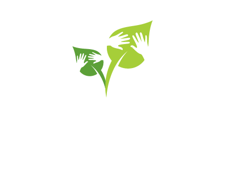 hands in leaves logo