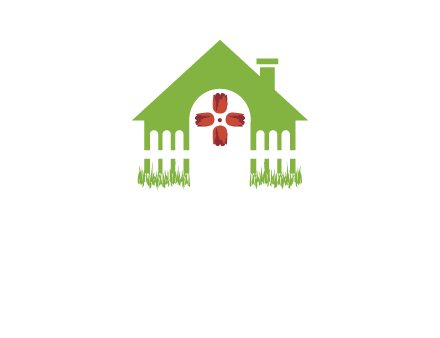 house or cottage with a picket fence logo