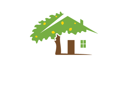 tree forming a home logo