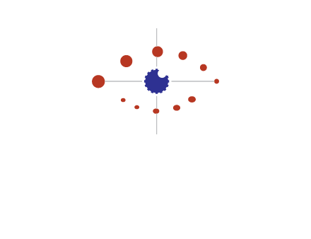 circles forming eye or orbital motion logo