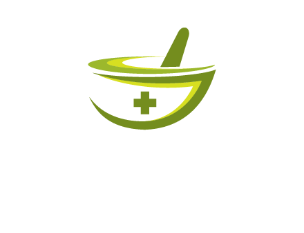 mortar and pestle logo with medical cross