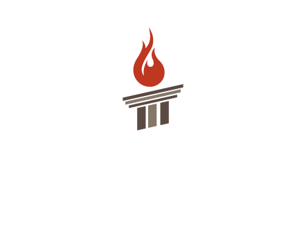 pillar with flames logo