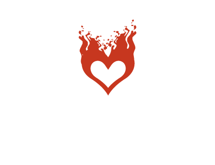 flames on a heart logo