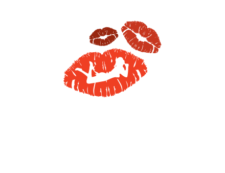 kiss logo with a woman on a pair of lips