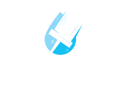 shiny mop on a drop of water logo