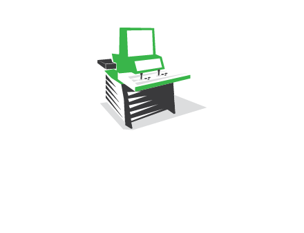 computer or cash register logo