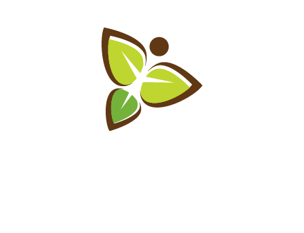 butterfly made of leaves logo