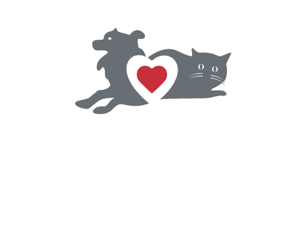 cats and dog heart logo