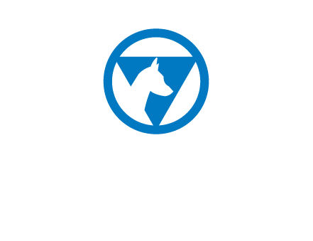 dog in triangle logo