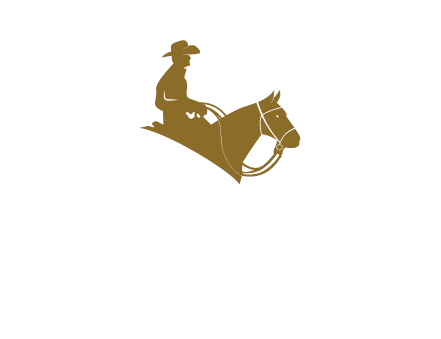 cow boy and horse logo