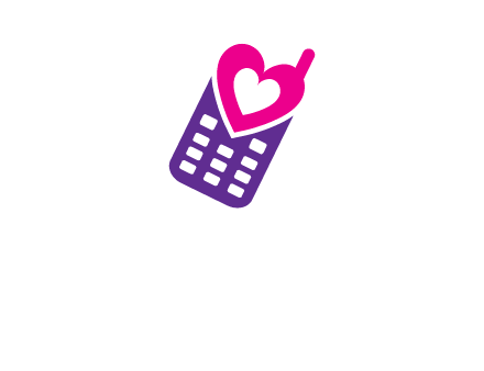 heart in phone logo