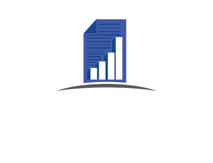 bar graph on a corporate document logo