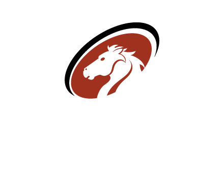 horse head in oval logo