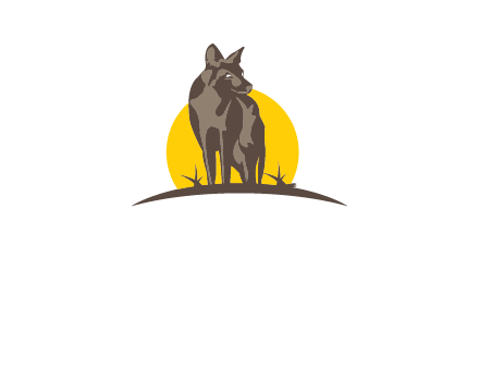 wolf at sunset logo