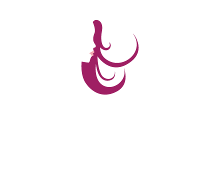 lips and hair of a woman logo