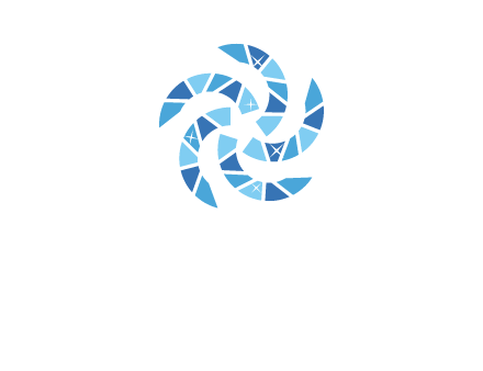 shiny gemstones swirl star logo