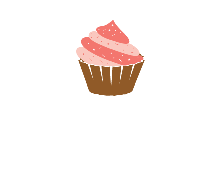 cupcake with icing and sprinkles logo