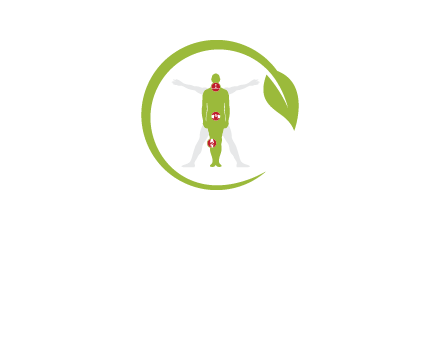 man inside leaf or sprout logo