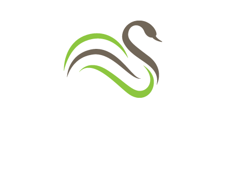 swoosh lines making a swan logo