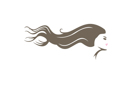 woman with long hair flowing logo