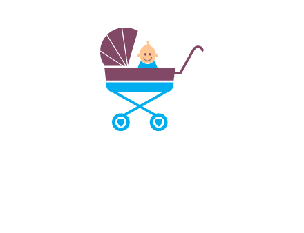 boy in baby stroller logo