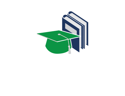 books with graduation cap logo