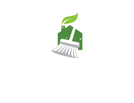 broom cleaning home logo