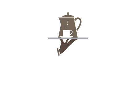 server bringing tea logo