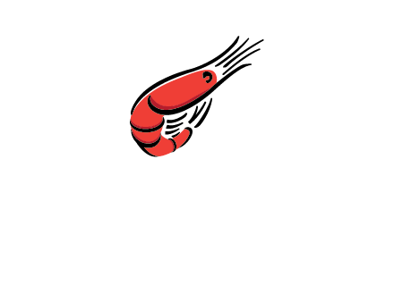 line art shrimp restaurant logo